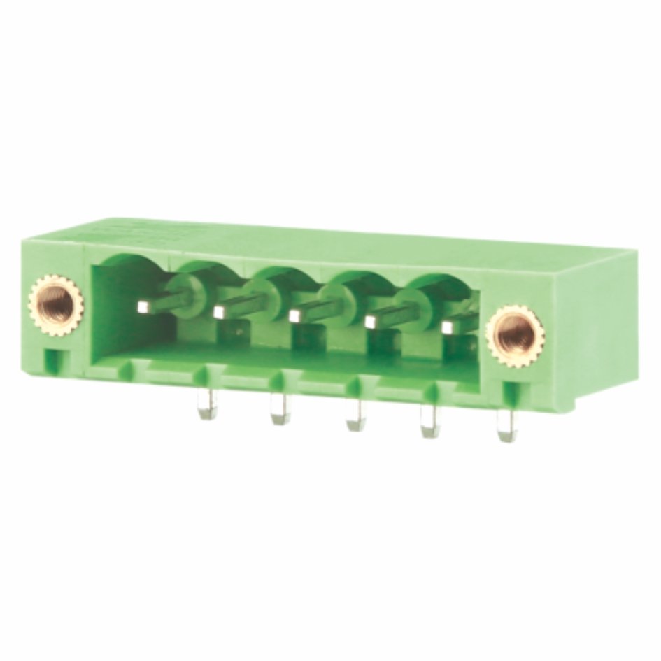 Special Design WANJIE 90 degree Pin Header plug-in terminal block connector with double nuts WJ2EDGRRM-5.0 5.08