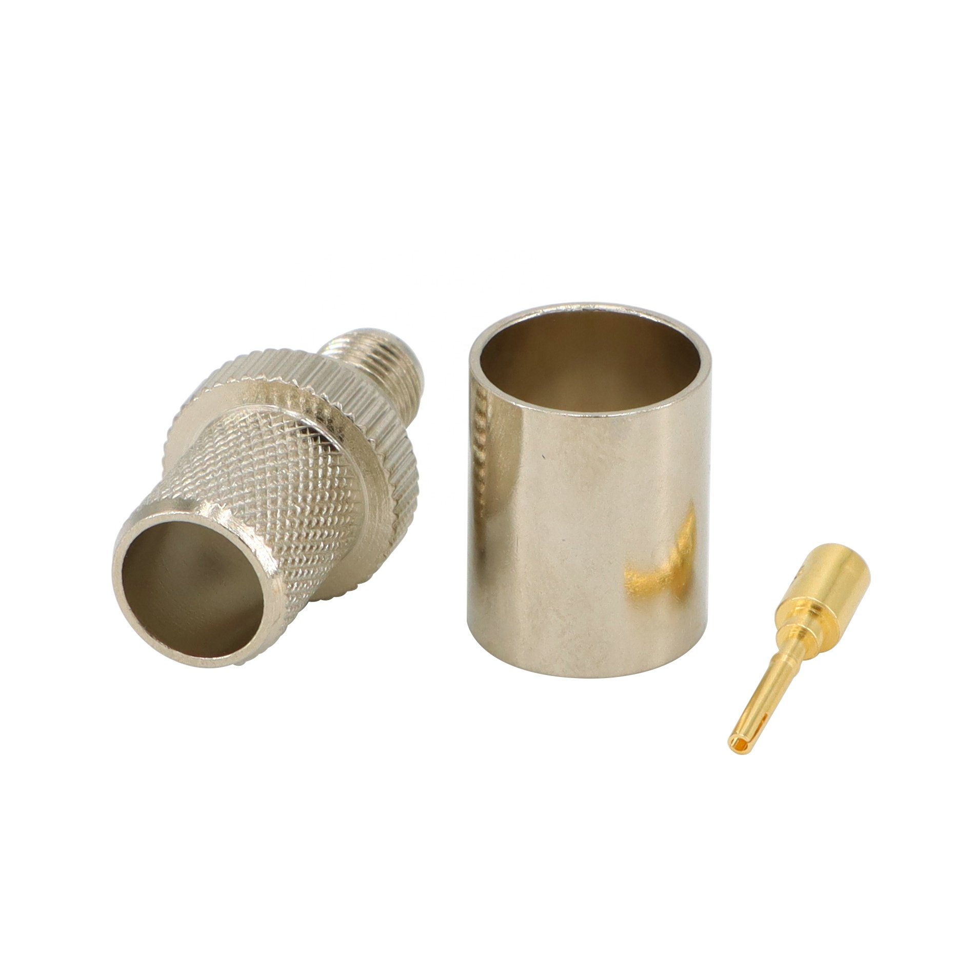 SMA Crimp Connectors SMA Female plug pin crimp for RG8 LMR400 RG213 RG165 Coax Cable Goldlplated Connectorping