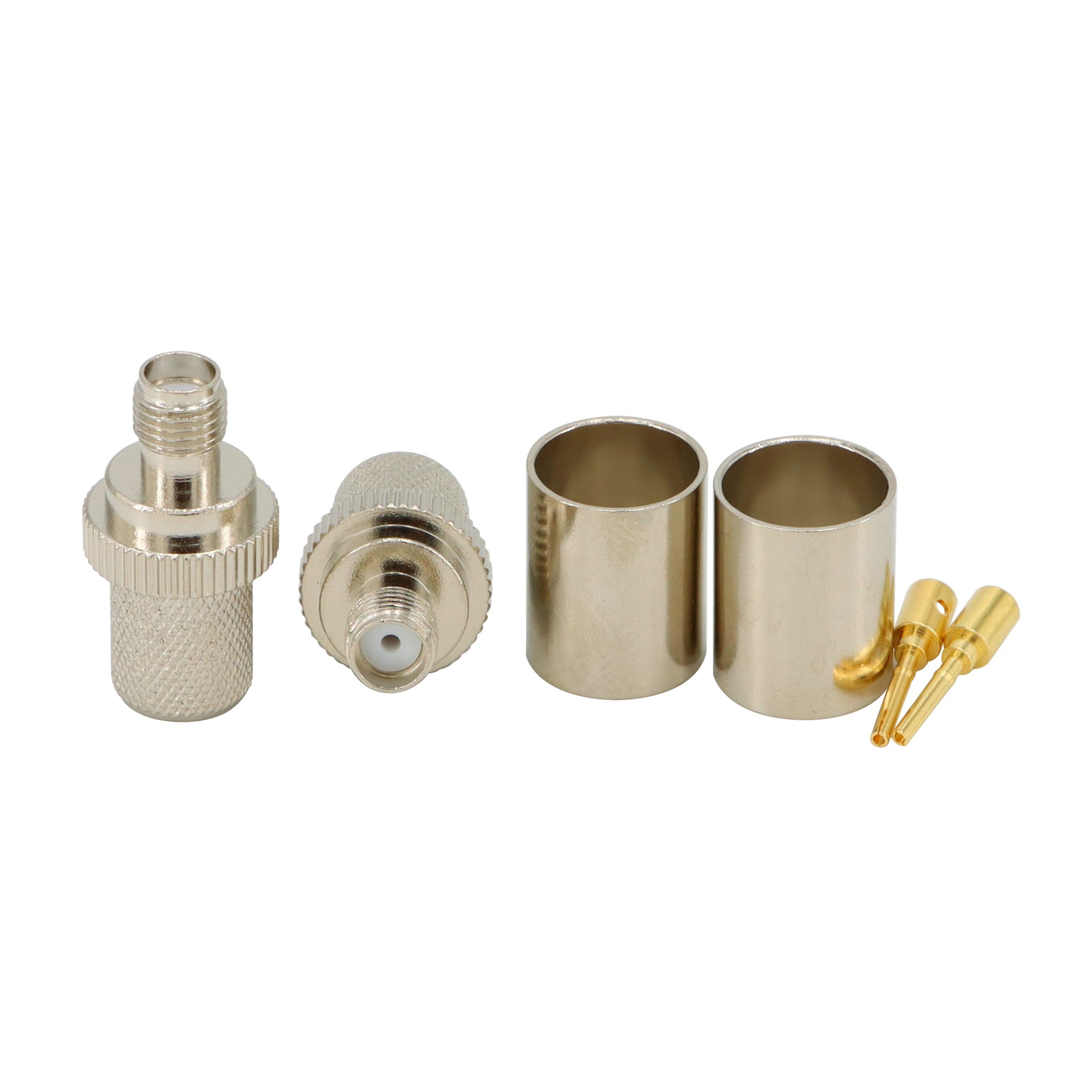 SMA Crimp Connectors SMA Female plug pin crimp for RG8 LMR400 RG213 RG165 Coax Cable Goldlplated Connectorping