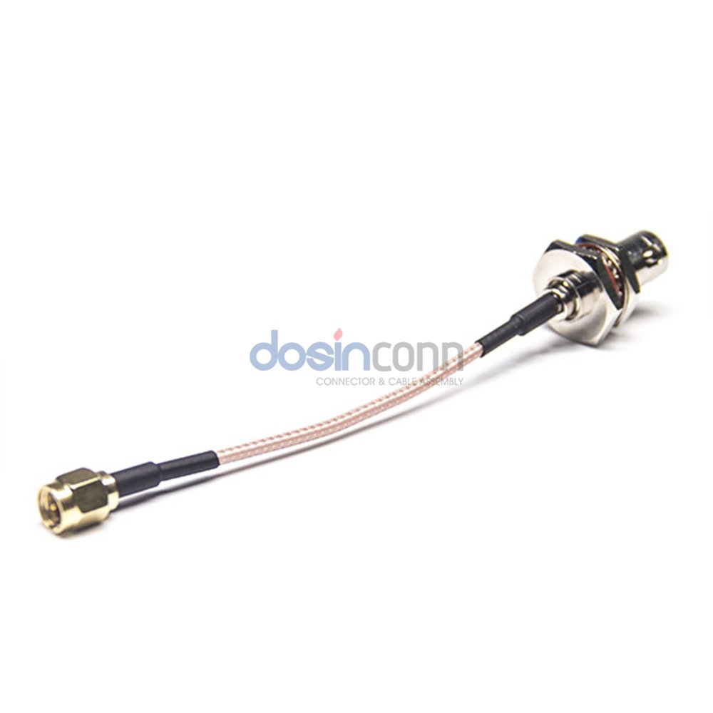 SMA Male to BNC Female IP67 Panel Mount Adapter Connector RG178 RG316 Coaxial Cable Assembly