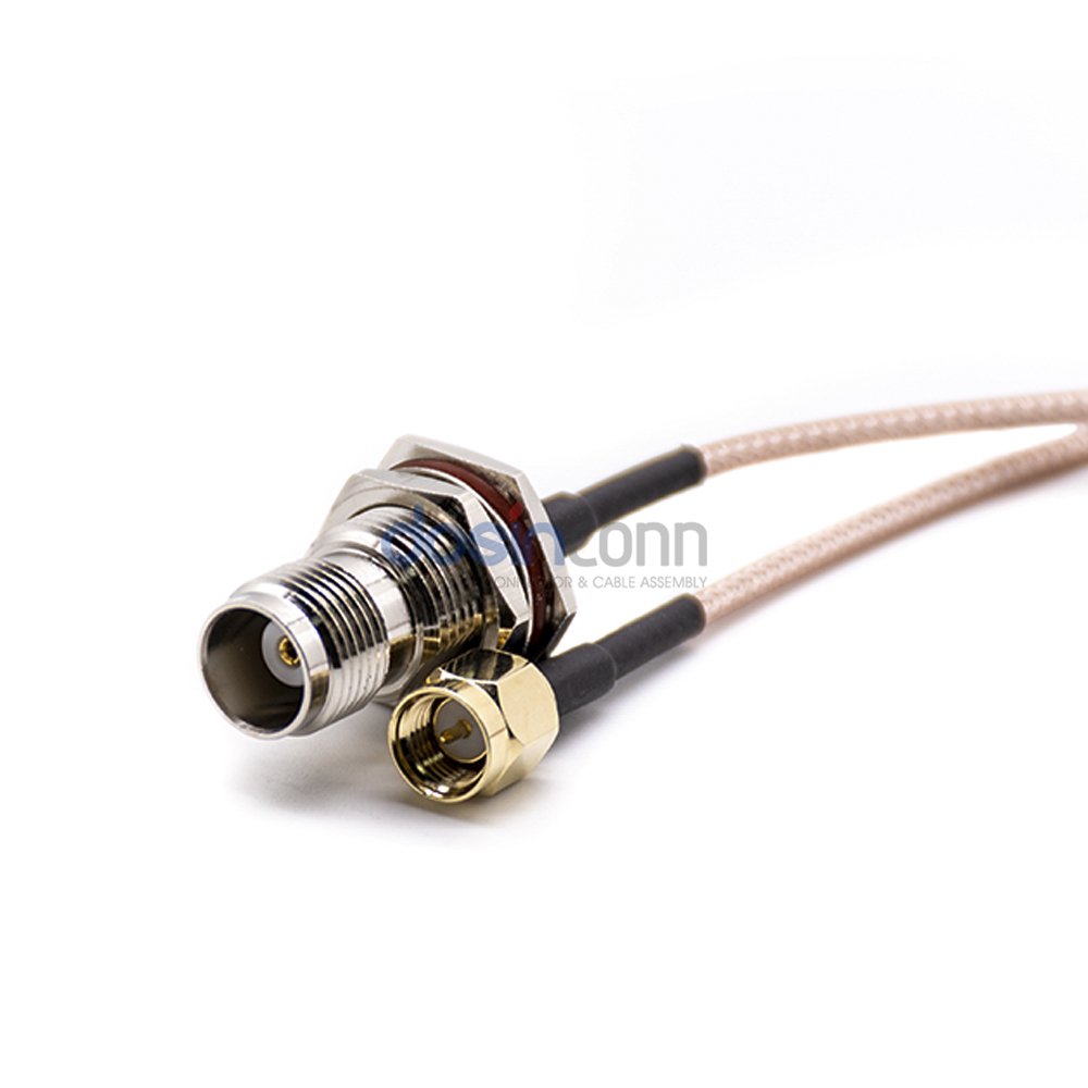 SMA Male to BNC Female IP67 Panel Mount Adapter Connector RG178 RG316 Coaxial Cable Assembly