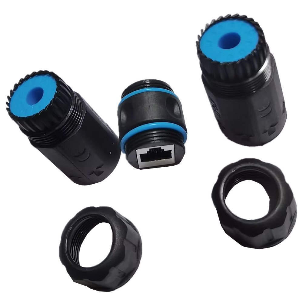 RJ45 Waterproof Connector IP68 Waterproof Shielded (STP) Cat5/5e/6 Ethernet LAN Cable Connector Network Cable Double Outdoor