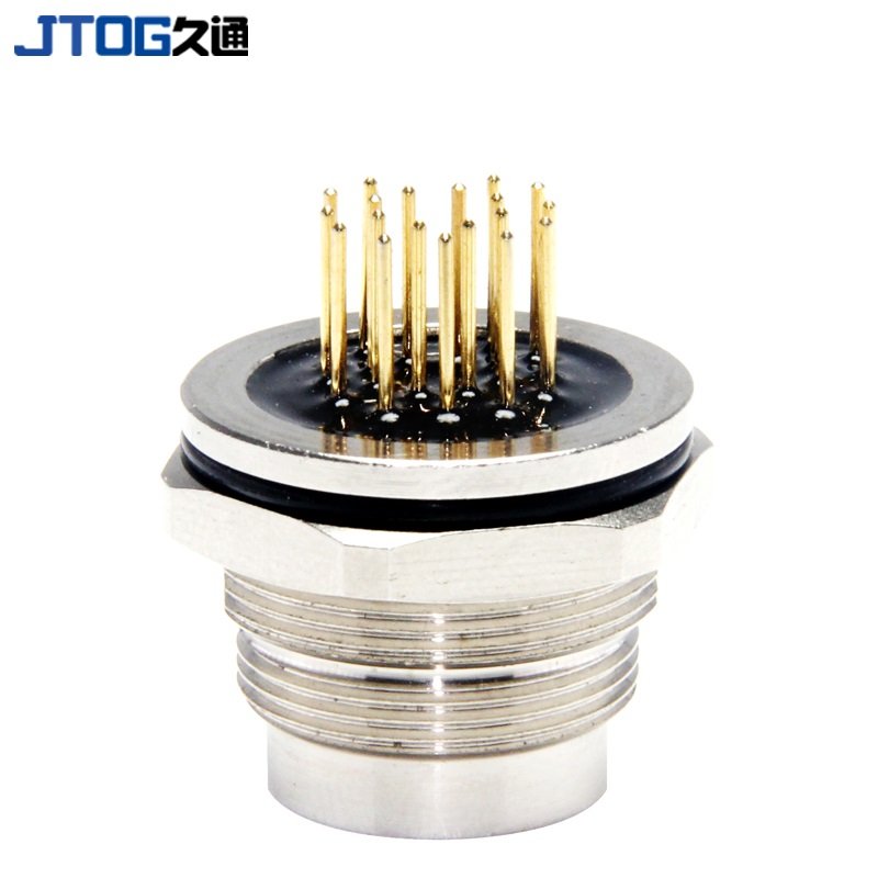 M16 Waterproof Metal Aviation Plug 19pin PCB Rear Mount Male Socket Connector
