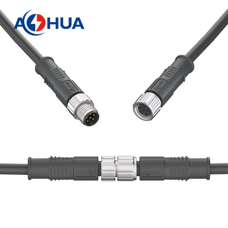 M8 Male Female Plug Waterproof Socket 6 Pin Round Sensor Electrical Connector Cable