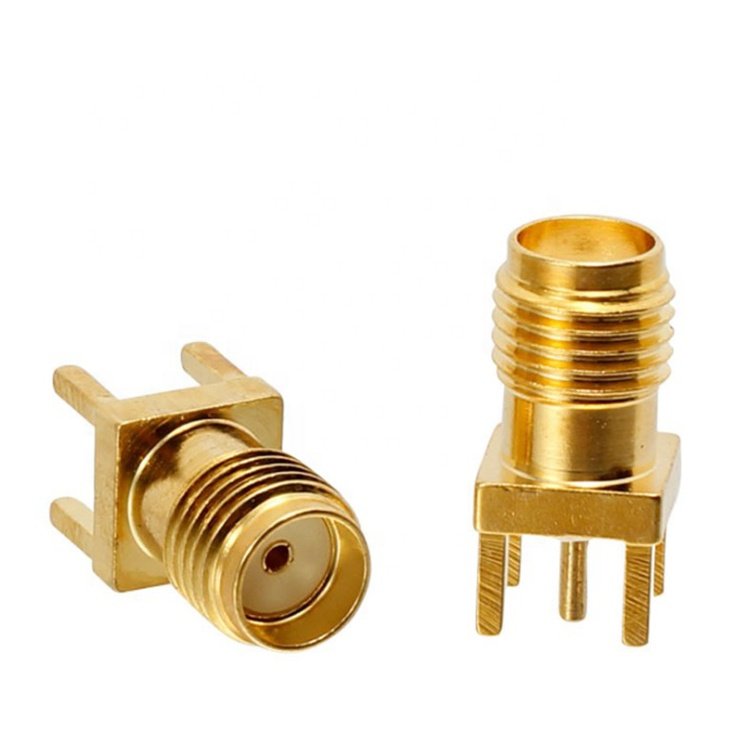 High performance brass RF Coaxial SMA female antenna connector for PCB mount