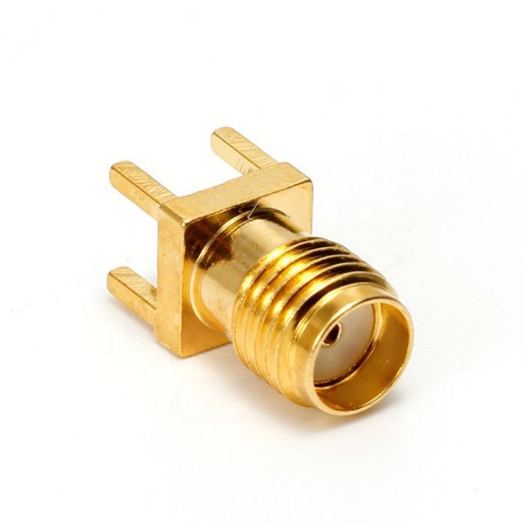 High performance brass RF Coaxial SMA female antenna connector for PCB mount