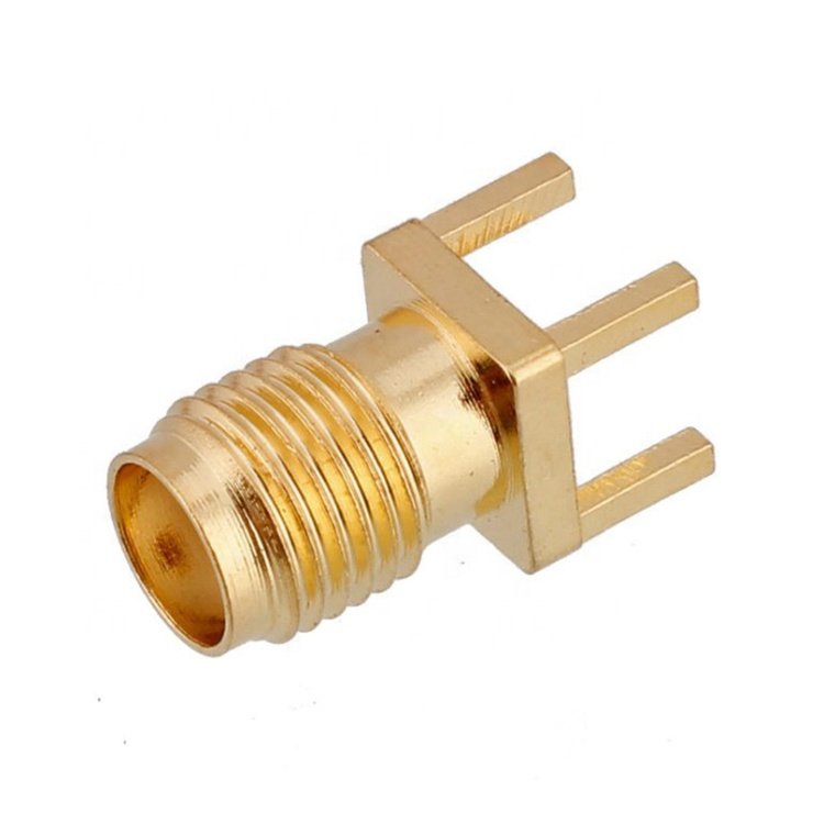 High performance brass RF Coaxial SMA female antenna connector for PCB mount