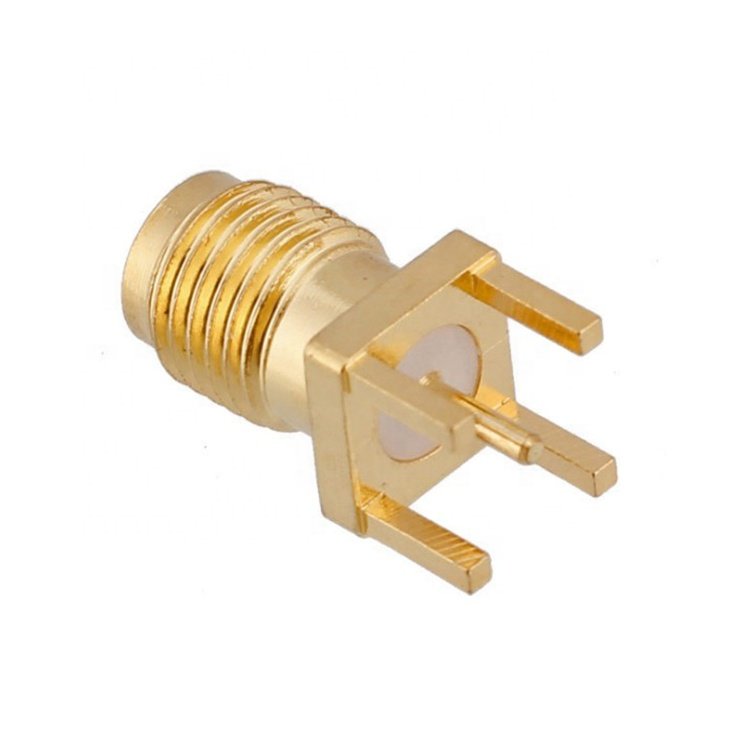 High performance brass RF Coaxial SMA female antenna connector for PCB mount