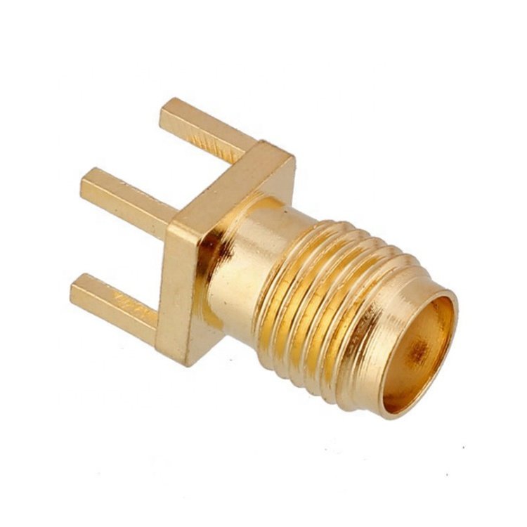 High performance brass RF Coaxial SMA female antenna connector for PCB mount