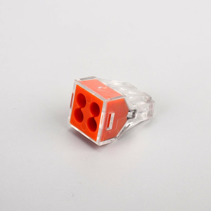 400V 24A 773 Series 4 Way Screwless LED Power Terminal Block Push In Wire Connector For Junction Boxes 773-104