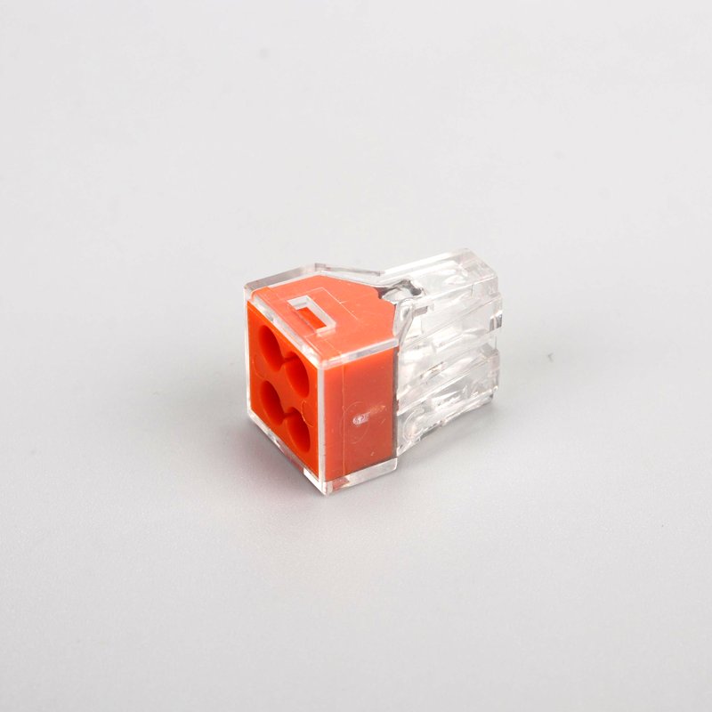 400V 24A 773 Series 4 Way Screwless LED Power Terminal Block Push In Wire Connector For Junction Boxes 773-104