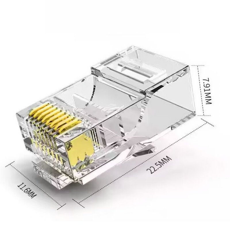 8P8C RJ45 Connector ethernet UTP unshielded RJ45 plug connectors Cat5e pass through RJ45 connector