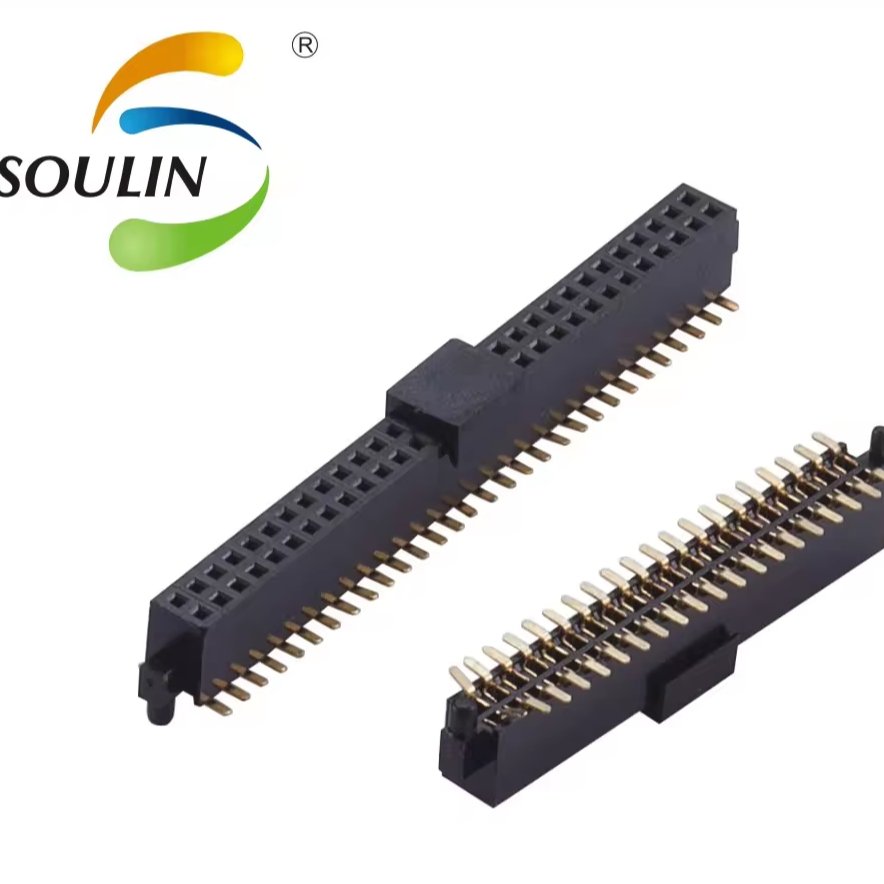 Soulin High Quality 1mm 1.27mm 2.0mm 2.54mm Pitch Smt Smd 90 Degree Female Jumper Pin Header Female Connector