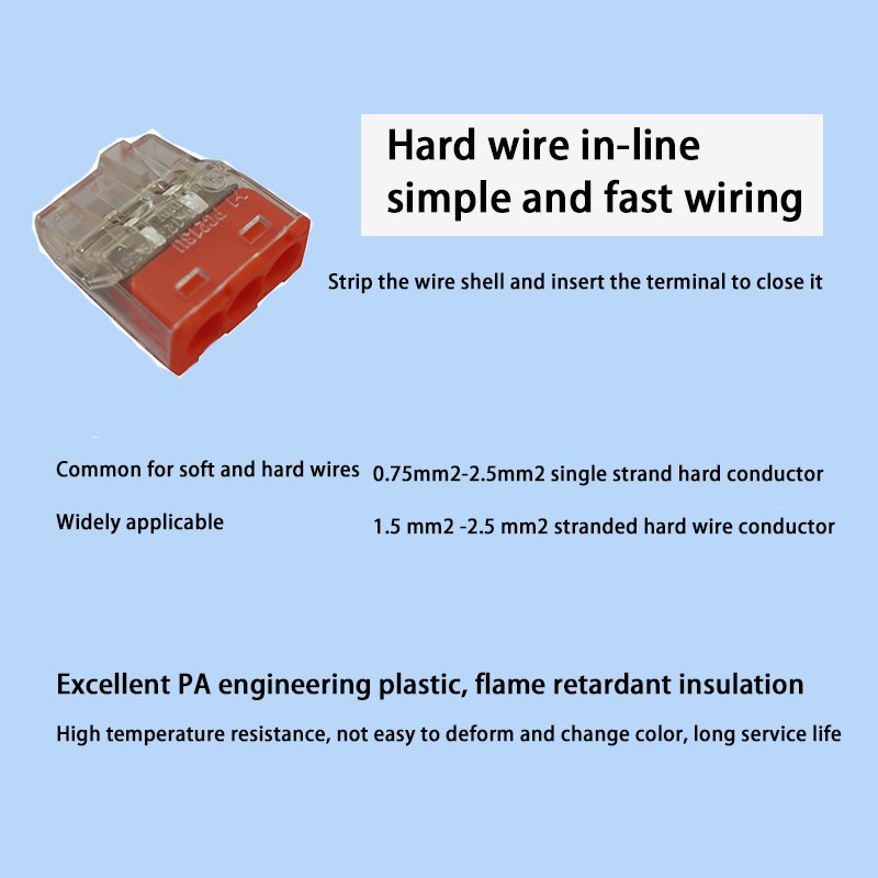Pc213u Plug-in Connector Three-hole Wire Connector Led Lighting Wiring Terminal