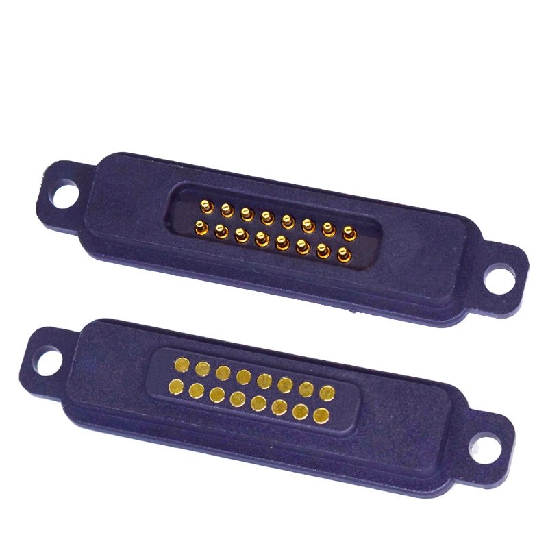 Magnetic Connector 16 pin Pogopin Male Female 2A Spring Loaded Pogo Pin Waterproof Power Charging Connector