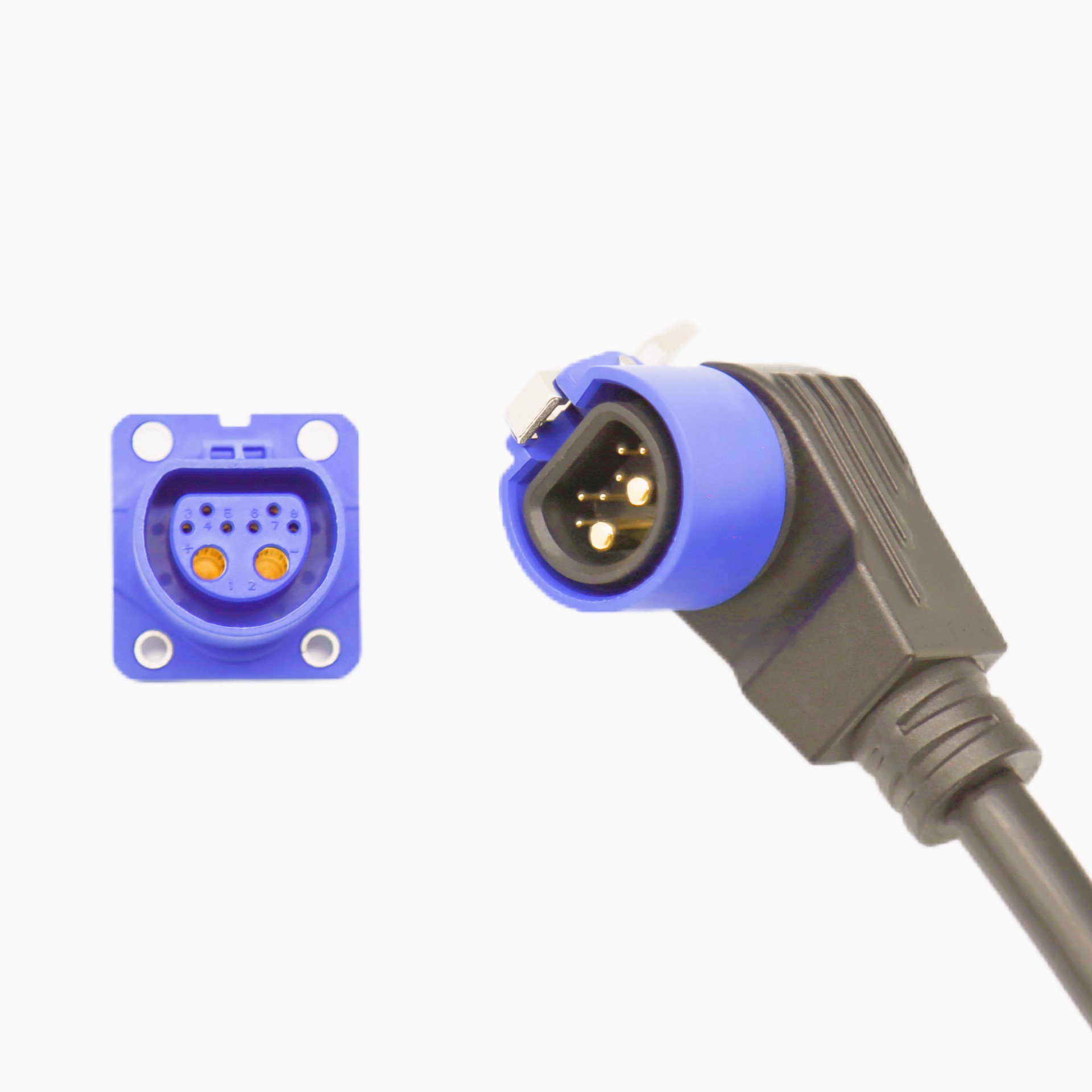 IP67 Waterproof Plug Connector M28 7 8Pin Female Panel Mount Male Cable Assembly for Electric Vehicle Charging and Discharging