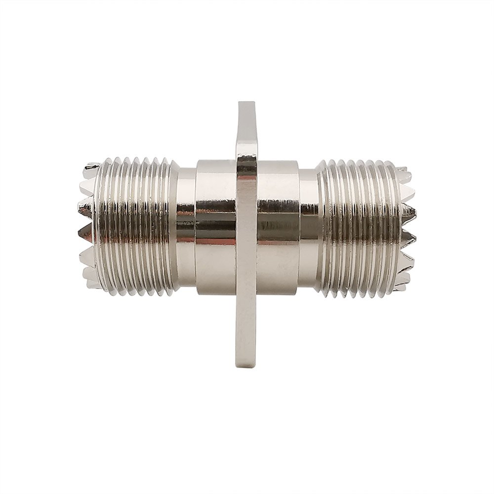 UHF SO-239 Female to Female Coax Coaxial Connector SO239 PL259 UHF Jack VHF Antenna 4 Hole Flange Panel Mount Adapter