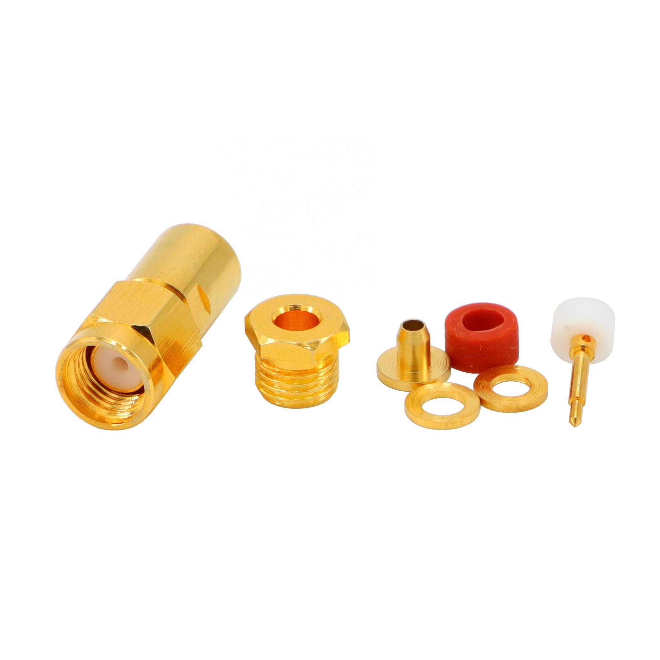 SMA Male Plug five piece set Solder Clamp Connector Compatible with RG213 RG214 Coax Cable