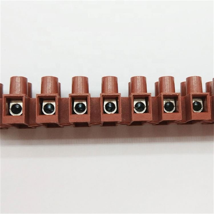 PA10-12P Red Color PA10 Terminal Block Feed Through Screws Terminal Connector Nylon Housing 12 Pin Terminal Strip