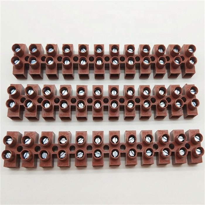 PA10-12P Red Color PA10 Terminal Block Feed Through Screws Terminal Connector Nylon Housing 12 Pin Terminal Strip