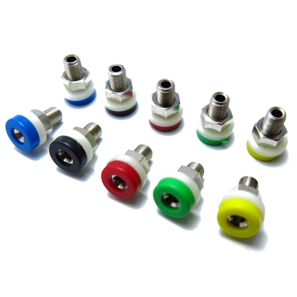 5 Color brass 2 mm safety Banana JACK Socket female terminals connector for 2MM BANANA PLUG Test Probes Instrument