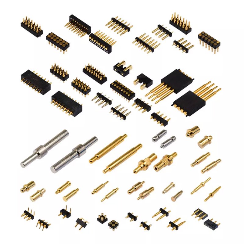 6x10.0H 3u Non-Standard Pin Male Female Springs Round Pogo Pin Connector