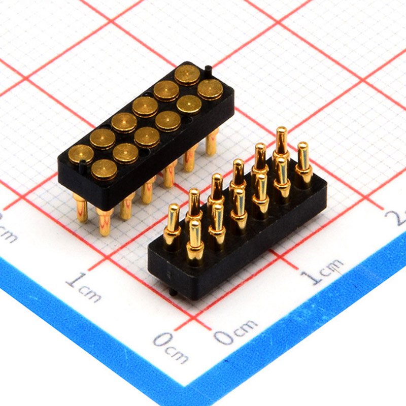 6x10.0H 3u Non-Standard Pin Male Female Springs Round Pogo Pin Connector