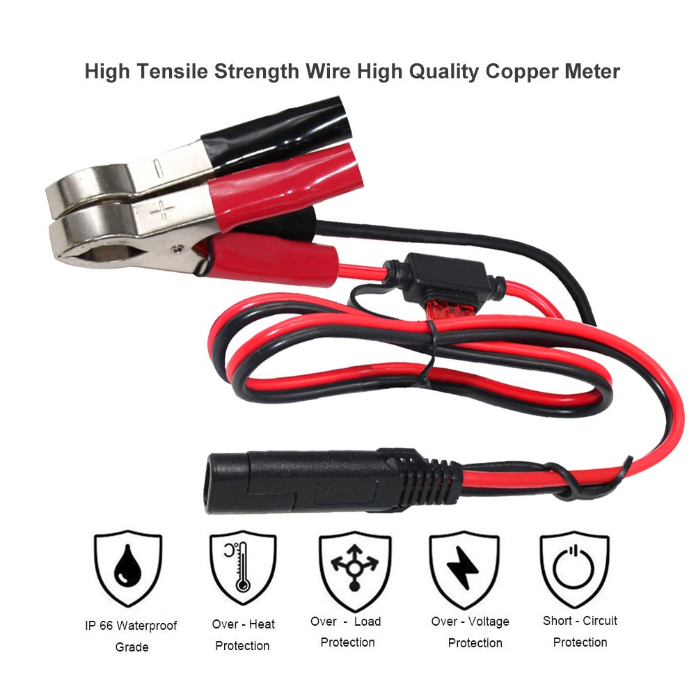 9V 12V 24V Quick Disconnect Sae Connectors Jump Lead Jumper Cable Alligator Clamps for battery charger