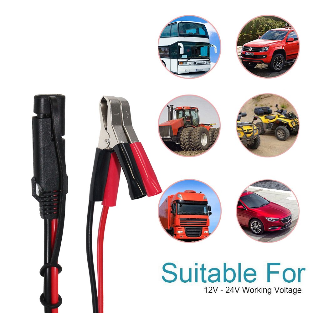 9V 12V 24V Quick Disconnect Sae Connectors Jump Lead Jumper Cable Alligator Clamps for battery charger