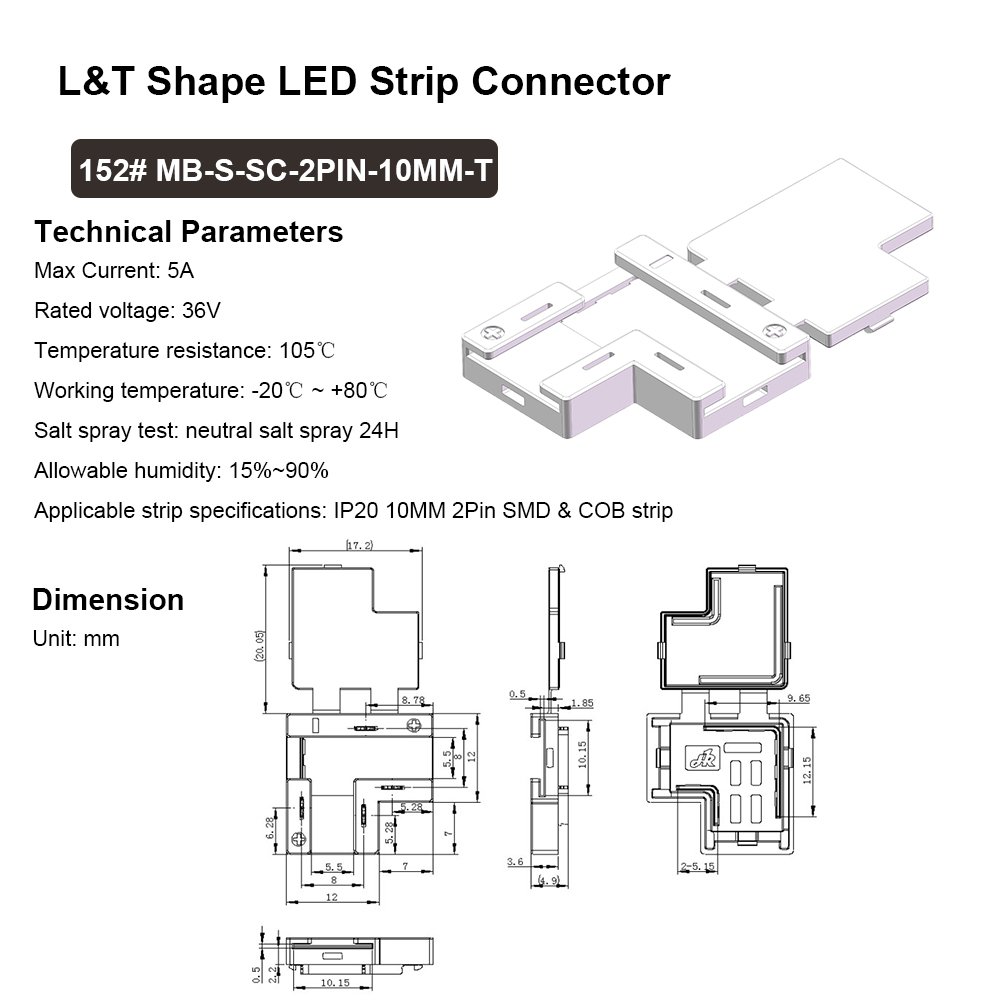 Factory Wholesale 8mm 10mm Gapless SMD COB Led Strip Connectors L Shape T Shape 2 Pin Cob Led Corner Connectors