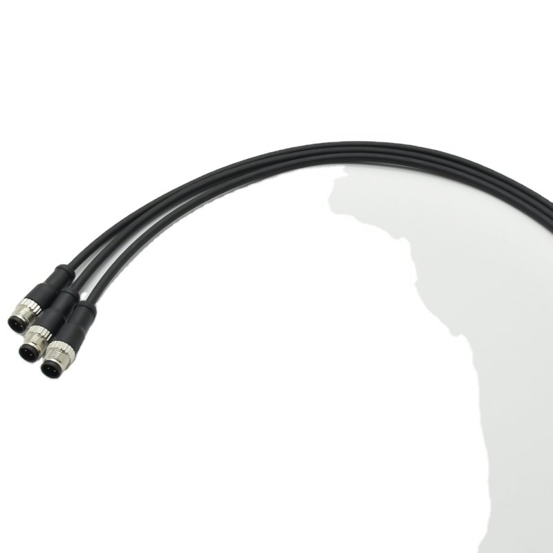 4 Pin Male Straight Plug Cable Wire Waterproof M12 Connector
