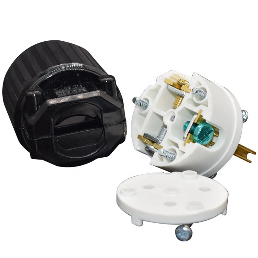New Copper nema 5-15P Straight Male Power Adaptor Plug 3pins electrical Industrial Wiring connector Type B