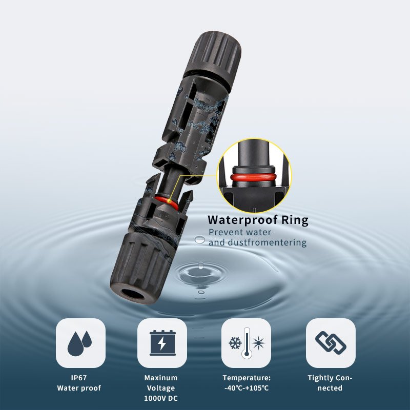 CE IP67 waterproof 30A DC 1000V PVMC 2.5mm2 4mm2 6mm2 Solar Cable Connector for solar pv system