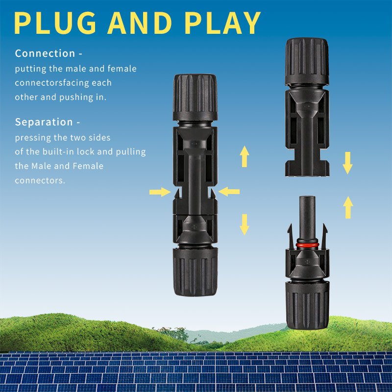 CE IP67 waterproof 30A DC 1000V PVMC 2.5mm2 4mm2 6mm2 Solar Cable Connector for solar pv system