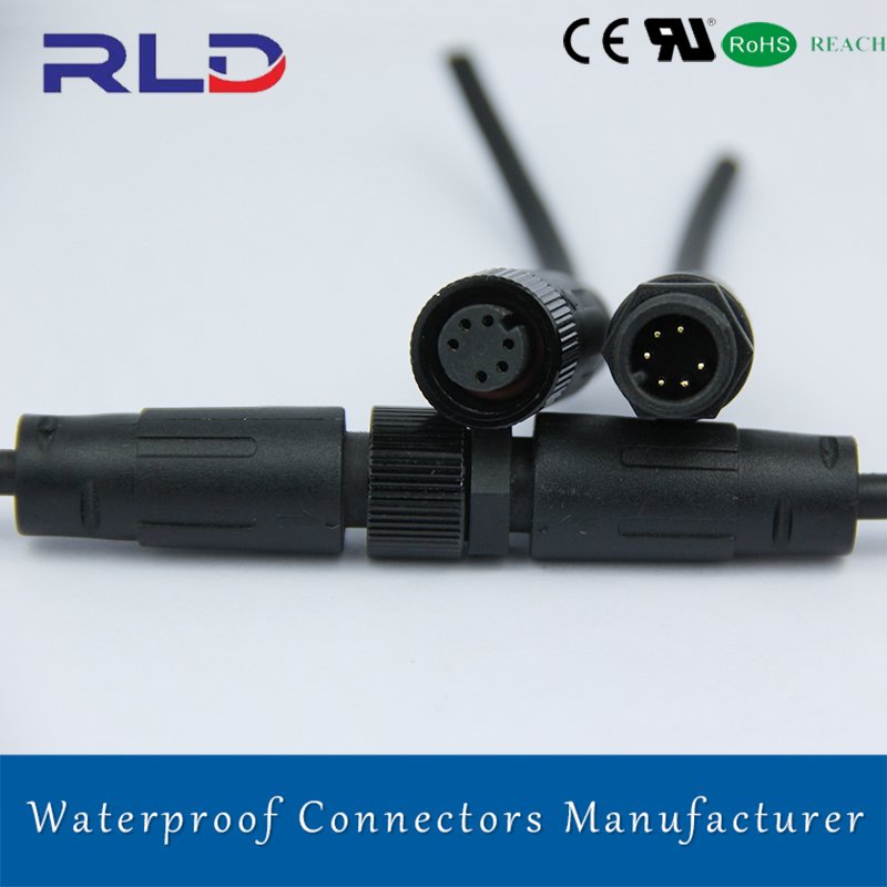 IP67 Circular Female Male M12 2 3 4 5 6 8 Pin Cable Waterproof Connector