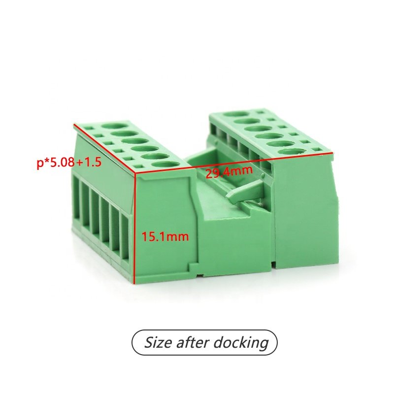 5.08mm pitch 5pin through wall panel terminal block pcb Free plug-in welded terminal block connector