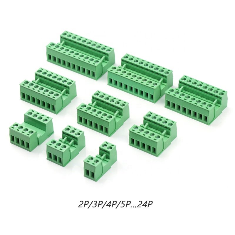 5.08mm pitch 5pin through wall panel terminal block pcb Free plug-in welded terminal block connector