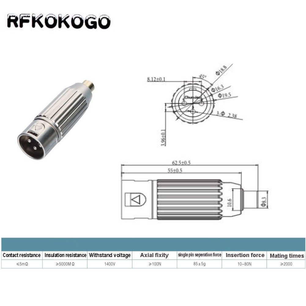 XLR Male/Female To RCA Female Audio Adapter Connector For Microphone Speaker