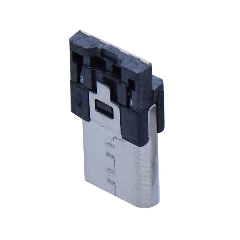 Low price Micro USB 2.0 Type B Male Connector 5 Pin Vertical Through hole Mini USB OTG V8 Plug with Hook for Charging Data Cable
