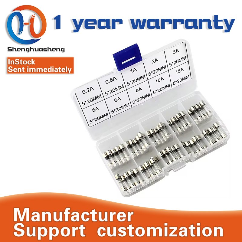 5x20mm Glass Fuse Kit Boxed 0.2A~20A 10pcs Each Of 10 Types Fuse Component Kit