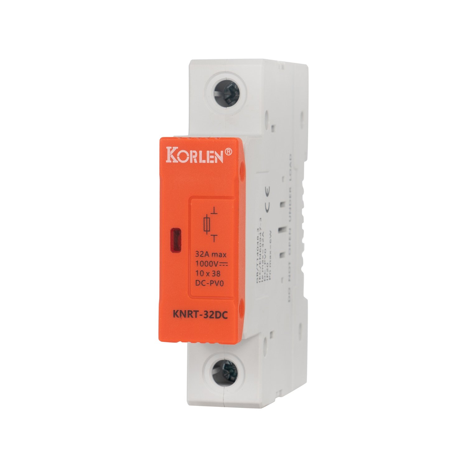 Korlen Customization Plastic Fuse Holder Indicator Solar Power System PV Usage with CE Certification DC Fuse Base 32A Max 1000V