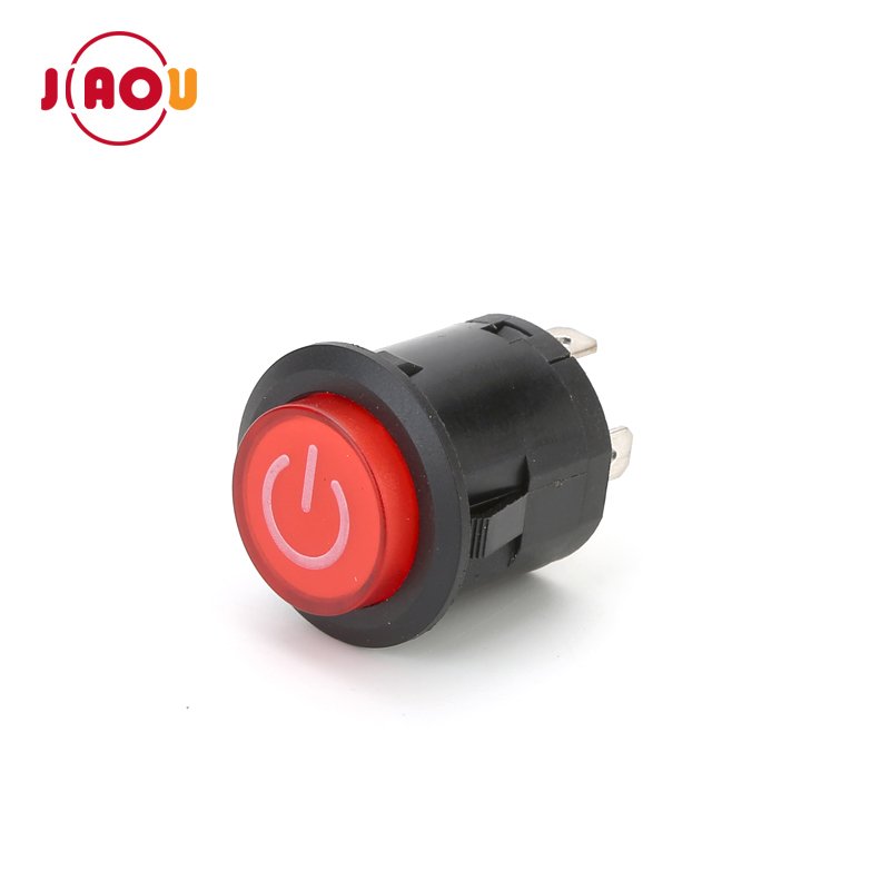 JIAOU DS-22B 26mm 3Pin push button momentary switch flush mount