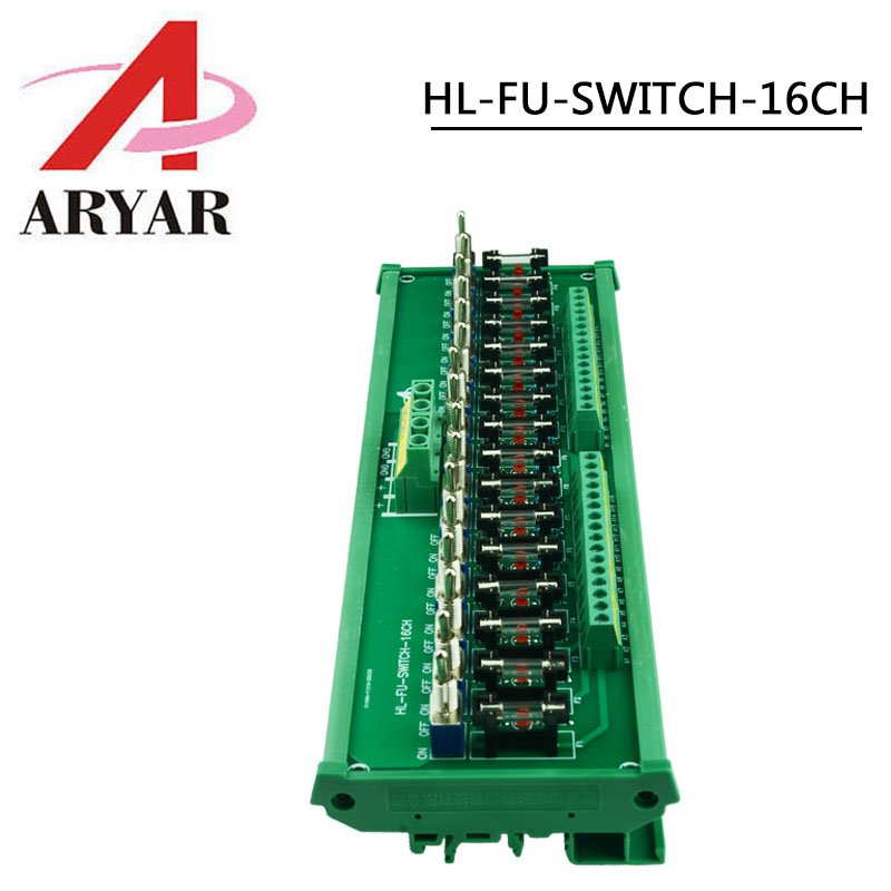 Fuse Distribution 16-way PCB Board Terminal Block With Switch For Power Supply Electricity Current Wiring LED Switch