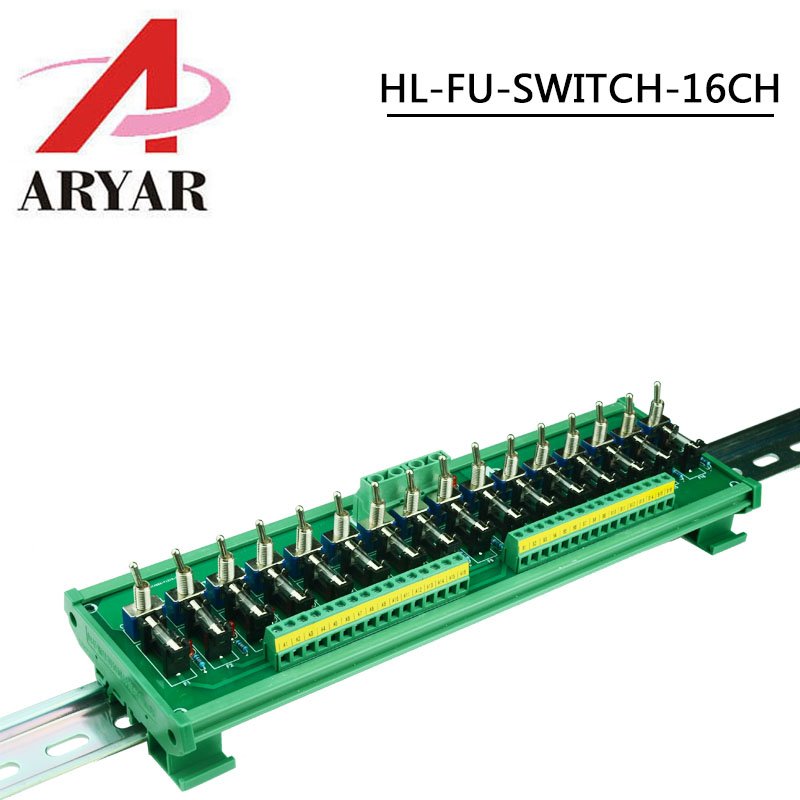 Fuse Distribution 16-way PCB Board Terminal Block With Switch For Power Supply Electricity Current Wiring LED Switch
