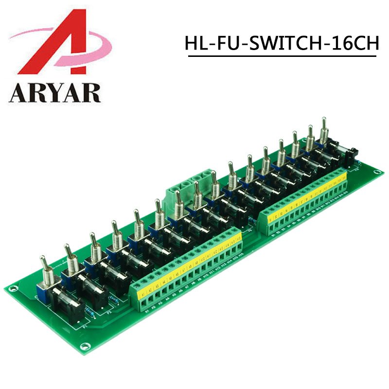 Fuse Distribution 16-way PCB Board Terminal Block With Switch For Power Supply Electricity Current Wiring LED Switch