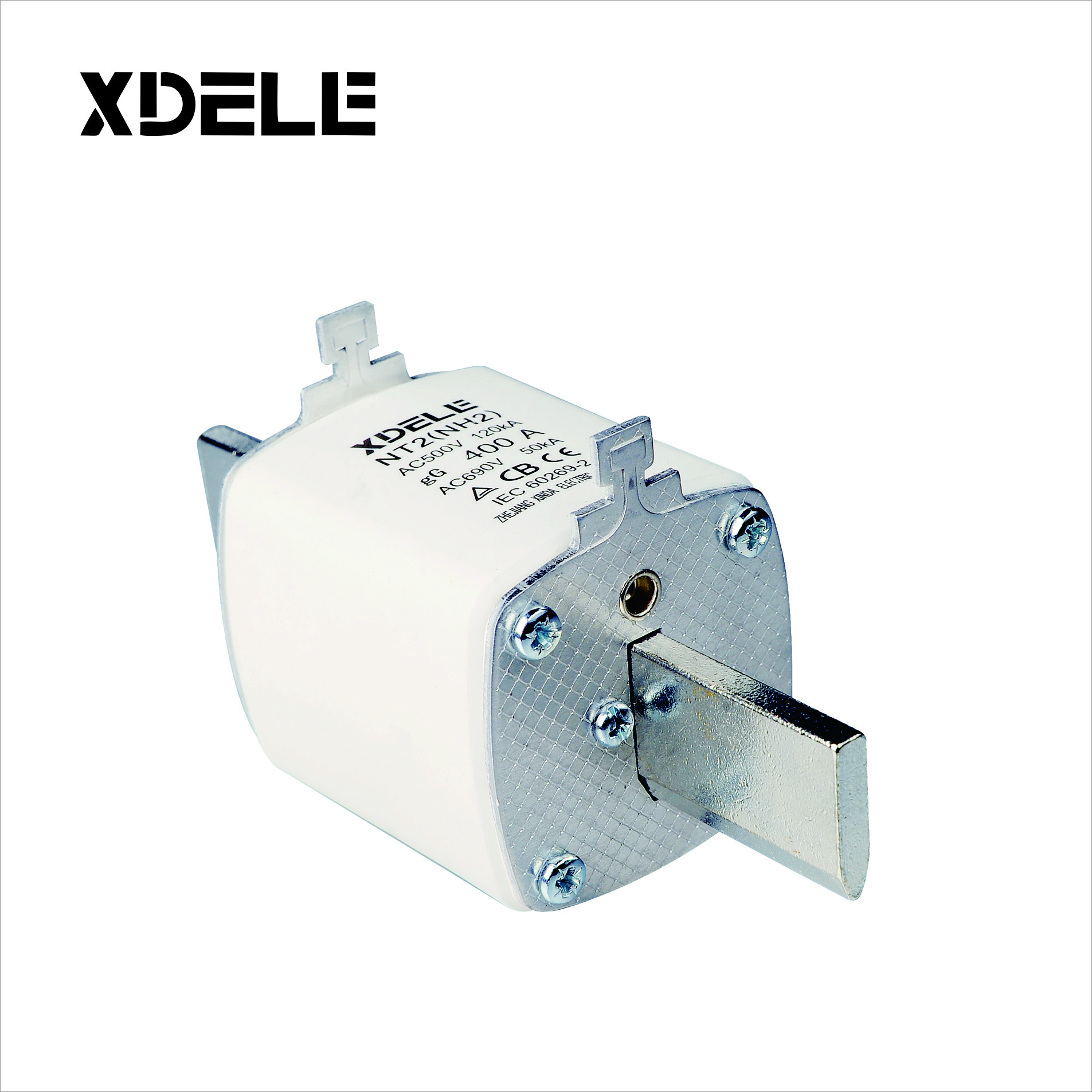 Low voltage ceramic HRC 500V NH Series NT2 blade knife fuse link and base