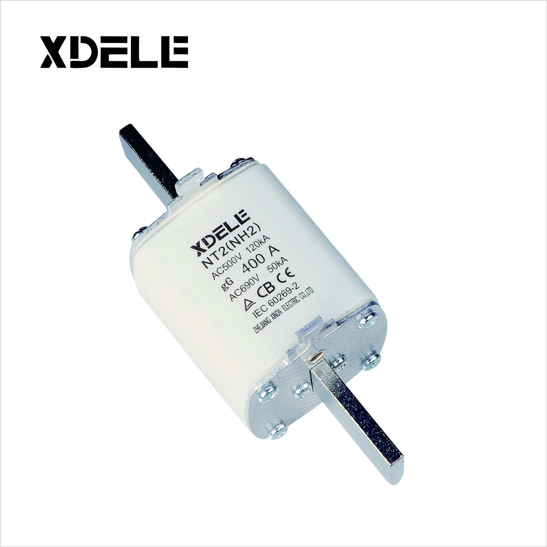 Low voltage ceramic HRC 500V NH Series NT2 blade knife fuse link and base