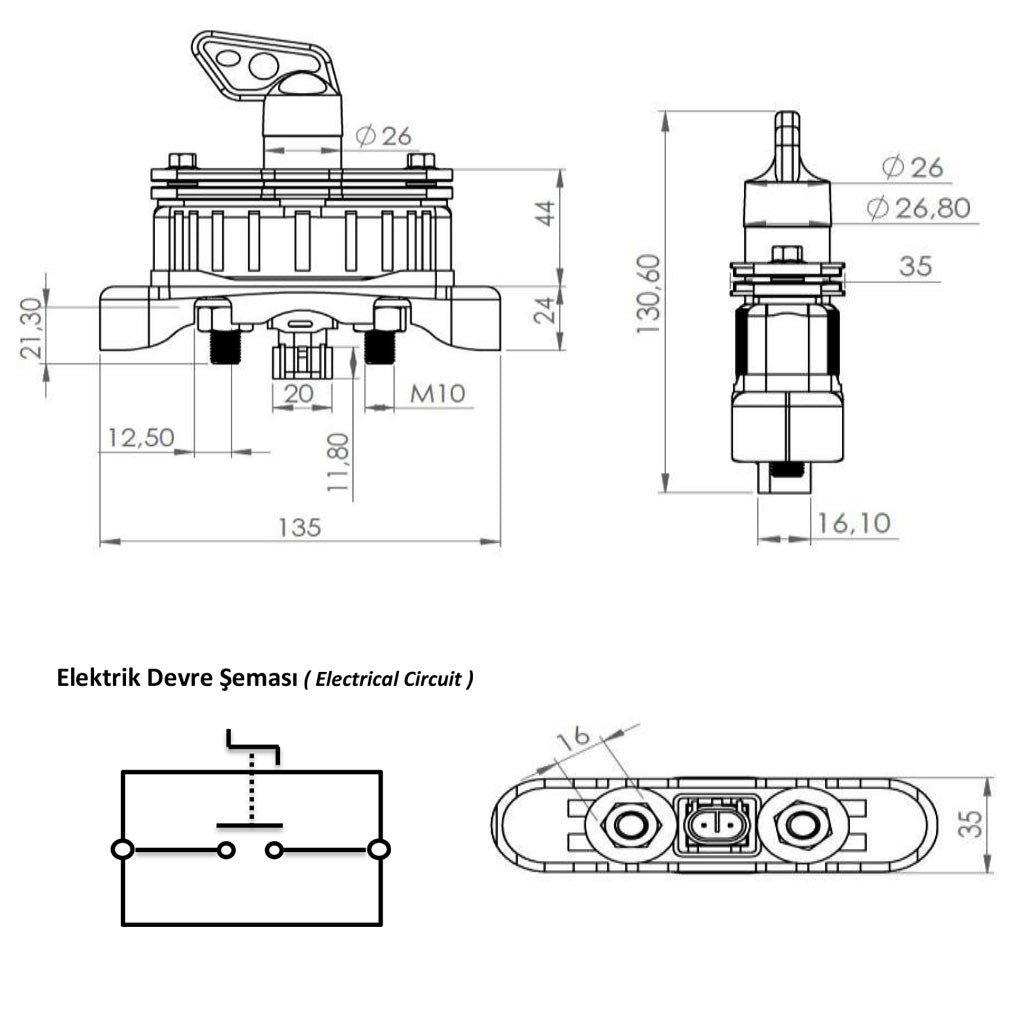 Truck Battery Circuit Breaker Switch 12V - 24V - 200A Universal Fuse Holder Transparent Screwed Cover
