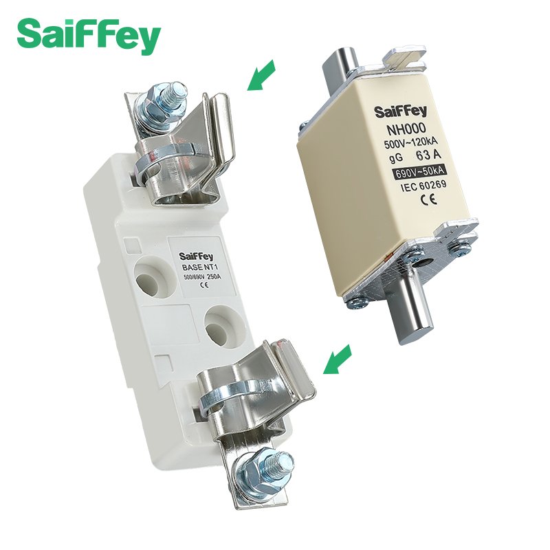 RT16-000 63A SINGLE INDICATOR FUSE LINK FOR ELECTRONIC COMPONENTS 200A HIGH CAPACITY CERAMIC FUSE