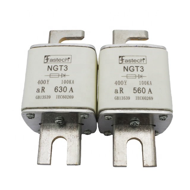 China High speed square body fuse 400V NGT3 630A car fuse links thermal power fuse baile electric